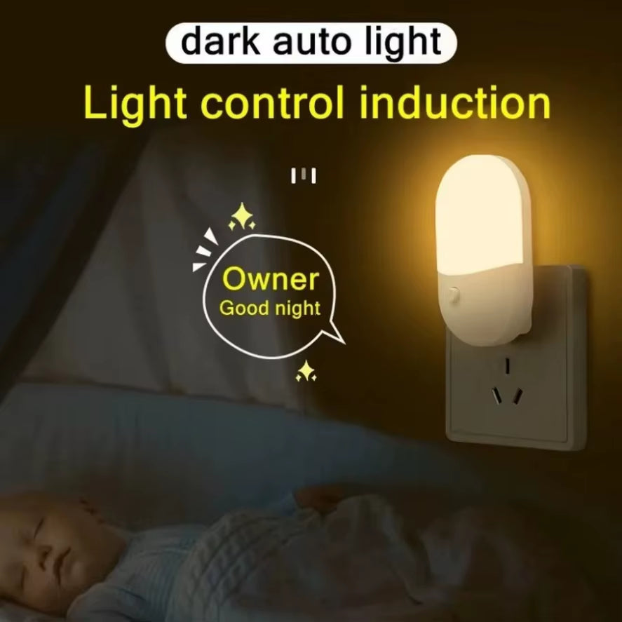 EU/US Plug LED Night Light Sensor Lighting Mini Night Light Lamp for Children Room Bedroom Lights Christmas Plug Night Lamp