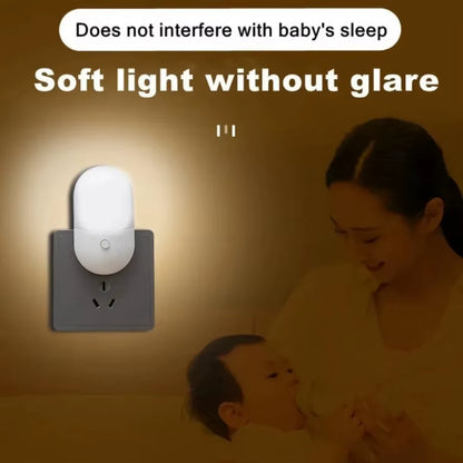 EU/US Plug LED Night Light Sensor Lighting Mini Night Light Lamp for Children Room Bedroom Lights Christmas Plug Night Lamp