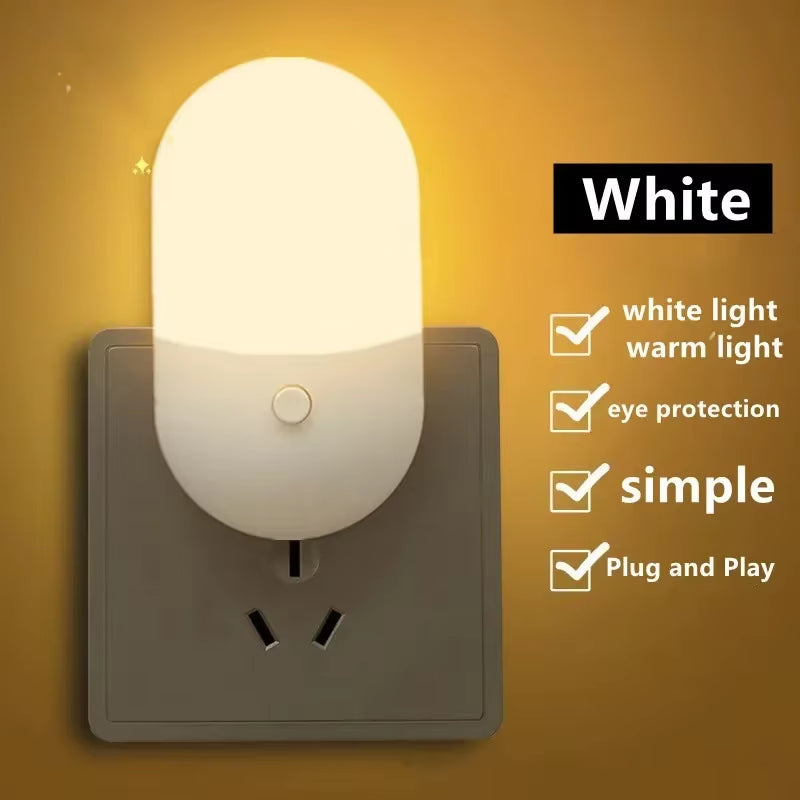 EU/US Plug LED Night Light Sensor Lighting Mini Night Light Lamp for Children Room Bedroom Lights Christmas Plug Night Lamp