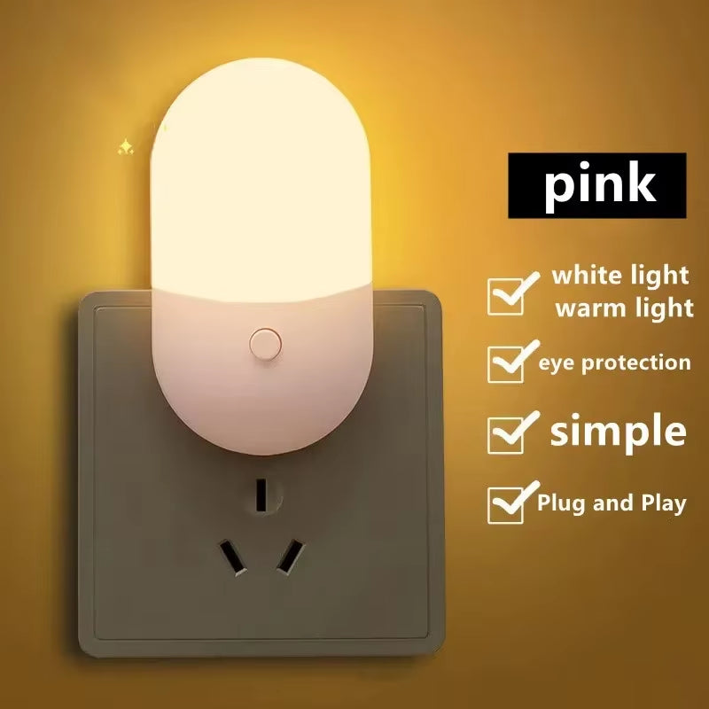 EU/US Plug LED Night Light Sensor Lighting Mini Night Light Lamp for Children Room Bedroom Lights Christmas Plug Night Lamp