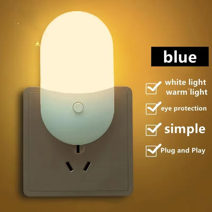 EU/US Plug LED Night Light Sensor Lighting Mini Night Light Lamp for Children Room Bedroom Lights Christmas Plug Night Lamp