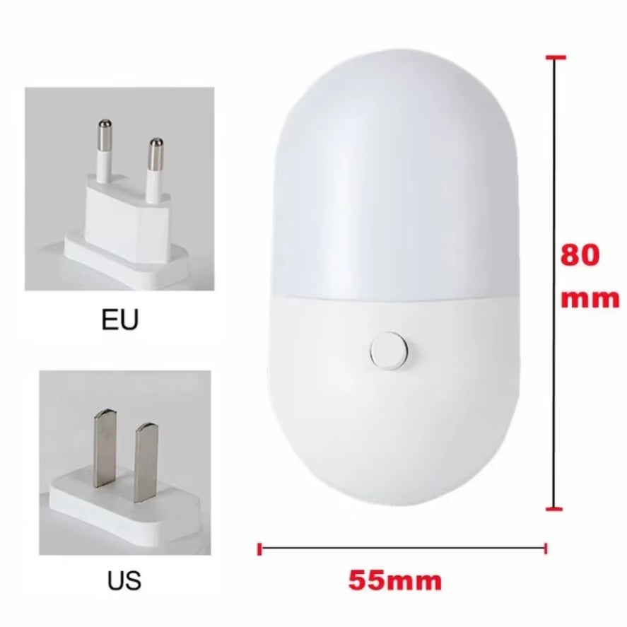 EU/US Plug LED Night Light Sensor Lighting Mini Night Light Lamp for Children Room Bedroom Lights Christmas Plug Night Lamp