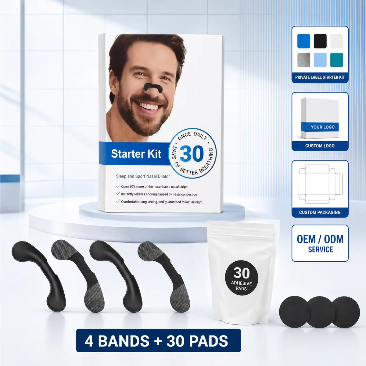 Cross-Border Bestseller Anti-Snoring Nasal Strips New Adhesive-Enhanced Magnetic Versionyour Go-To Tool Natural Non-Medical